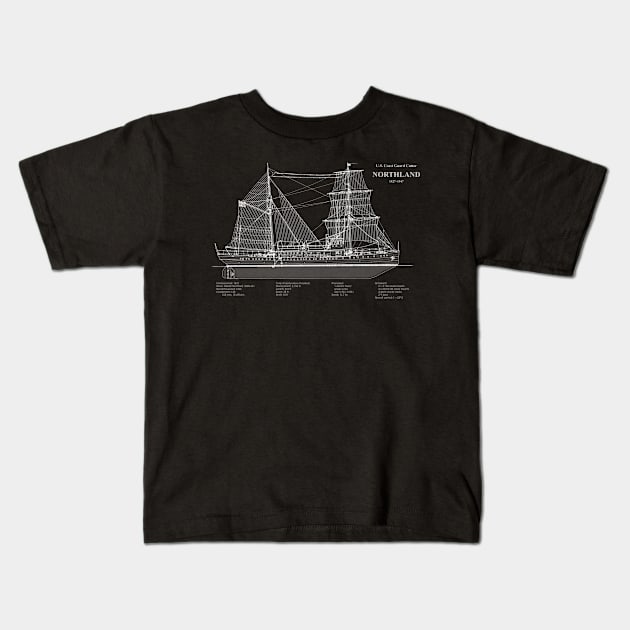 Northland wpg-49 United States Coast Guard Cutter - ABDpng Kids T-Shirt by SPJE Illustration Photography